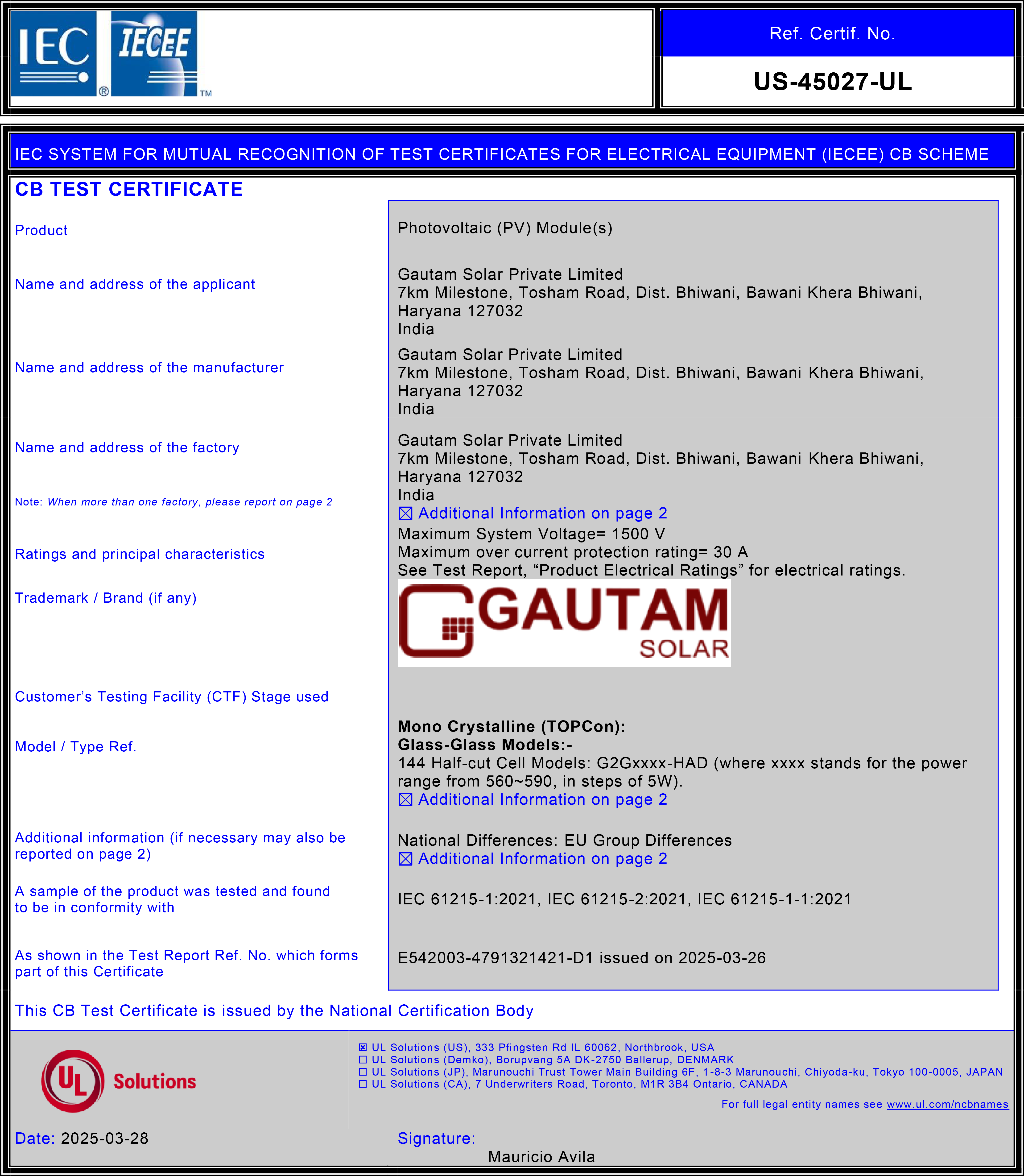 Certification credential 12